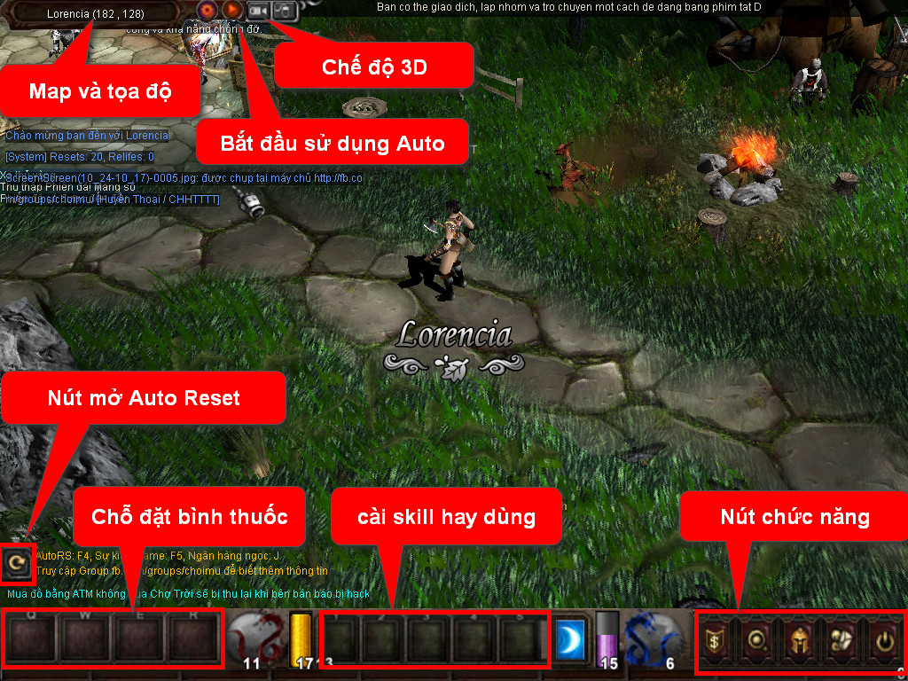 Chức năng chính của Game MU Tái Sinh
