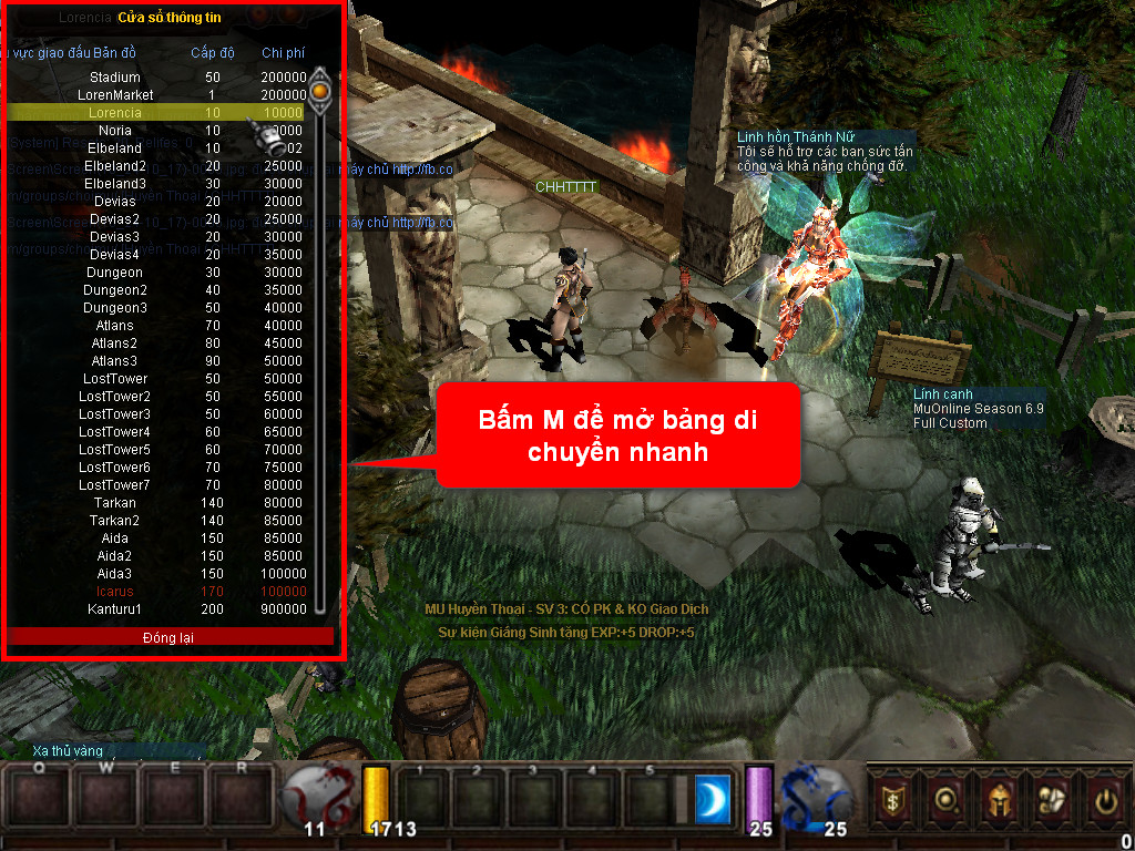 Chức năng chính của Game MU Tái Sinh